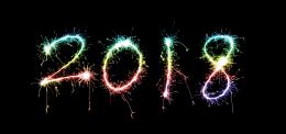 2018 written with sparkler text.