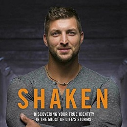 Cover for Tim Tebow's book "Shaken".