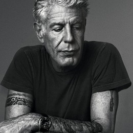 Headshot of Anthony Bourdain.