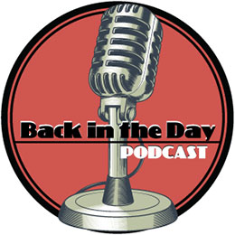Back in the day podcast logo showing an old fashioned microphone.
