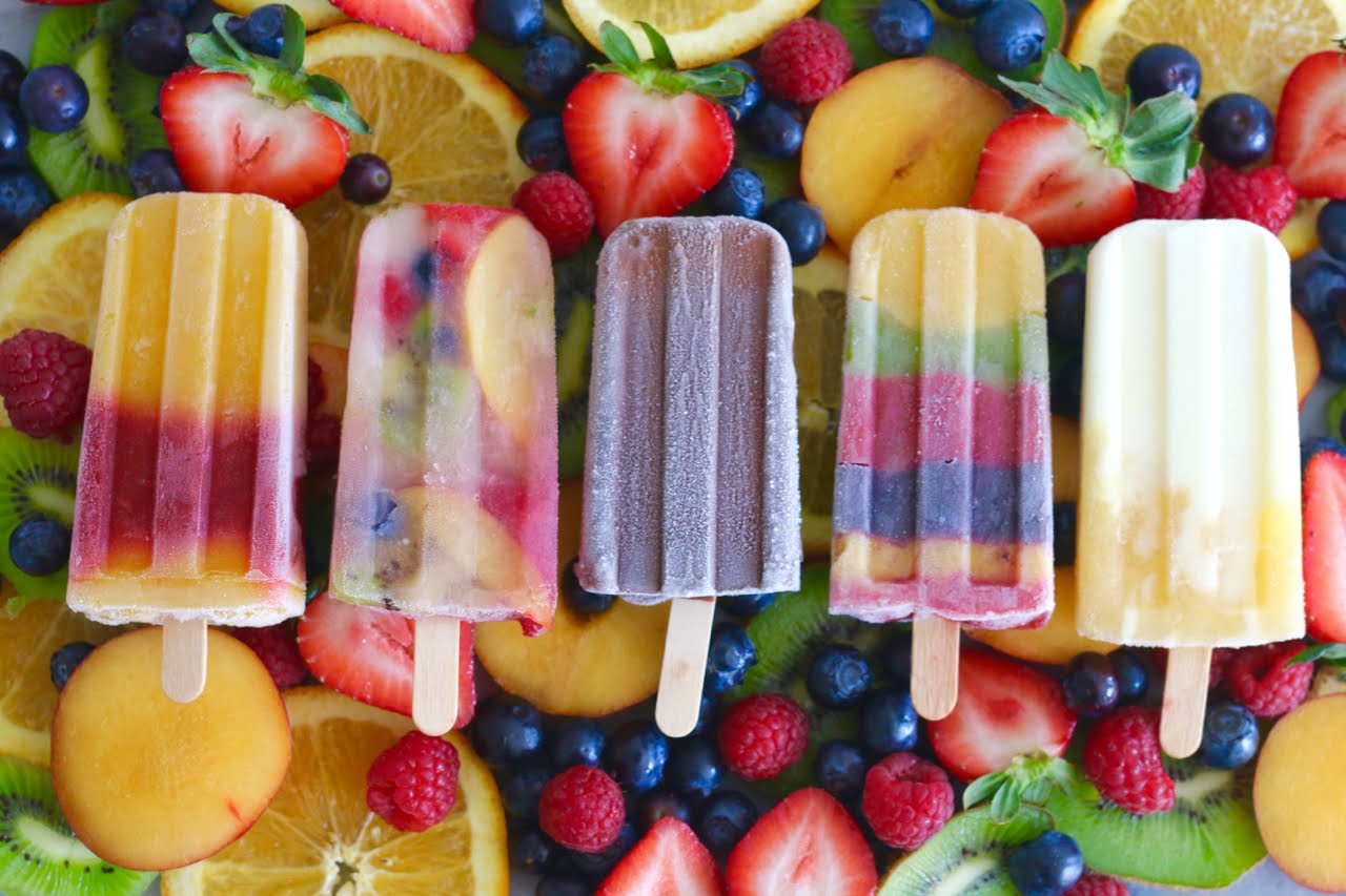 colorful popsicles in a row