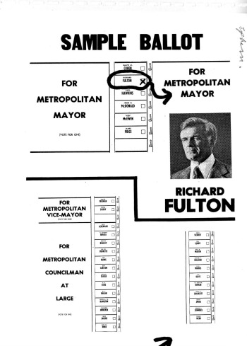 Sample Ballot from 1975 Election