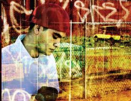 Illustration of young teenager on a colorful background.