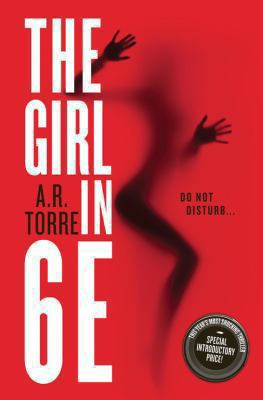Book cover for The Girl in 6E with a red background and a fuzzy silhouette of a woman.