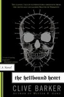 Book cover for The Hellbound Heart showing a skull with needles sticking in all angles.