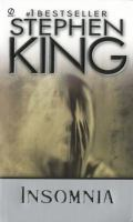 Book cover of "Insomnia" by Stephen King featuring a blurred, haunting face in sepia tones.