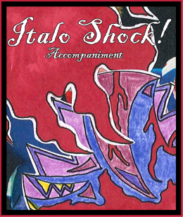 Cover art for "Italo Shock! Anonymouse" featuring an abstract, colorful drawing on a red background.