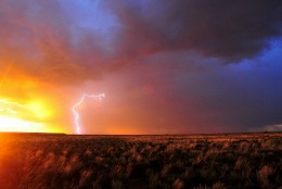 Lightning on a plain.
