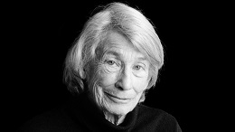 portrait of older woman with white hair.