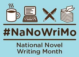 Logo for NaNoWriMo, National Novel Writing Month.