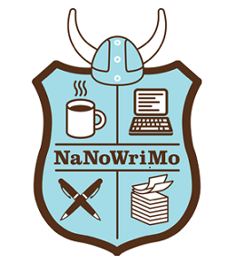 Logo for NaNoWriMo, National Novel Writing Month.
