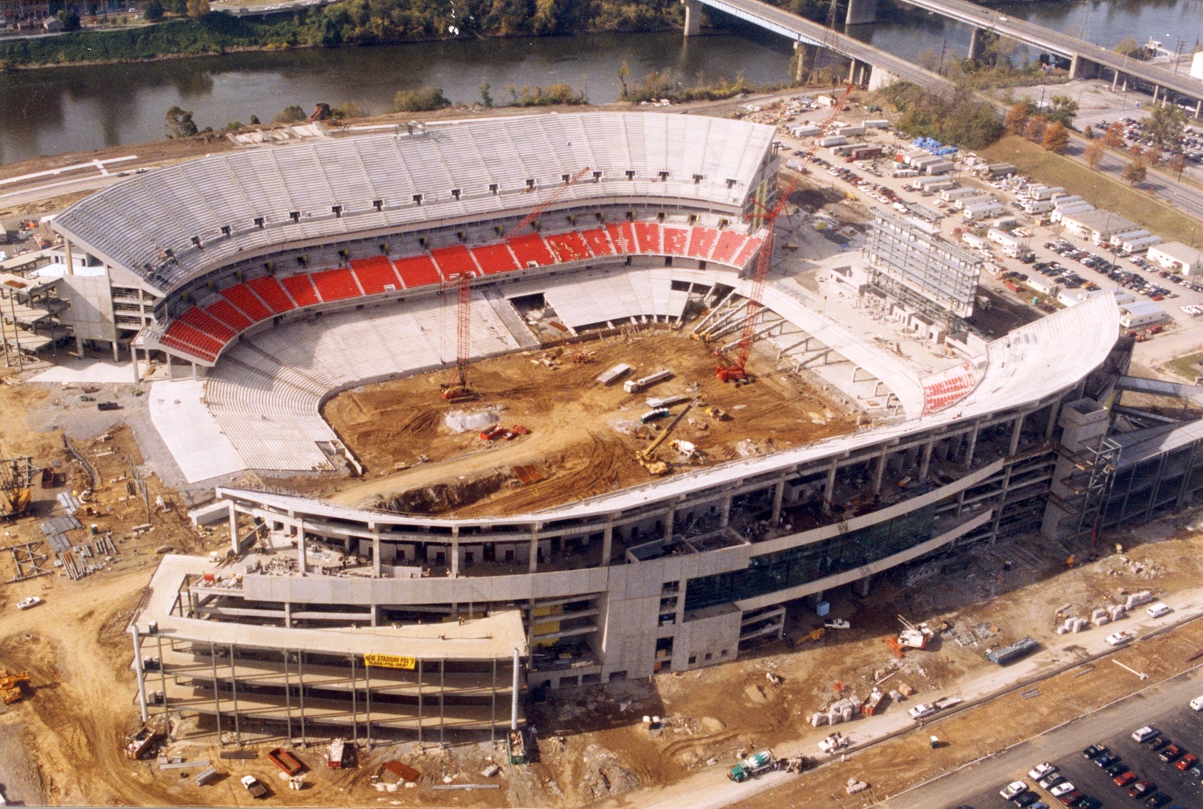 Construction photo from the Titans Stadium.