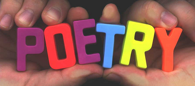 Poetry spelled out in colorful letters