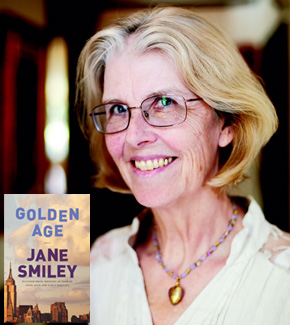 Jane Smiley with book cover of Golden Age