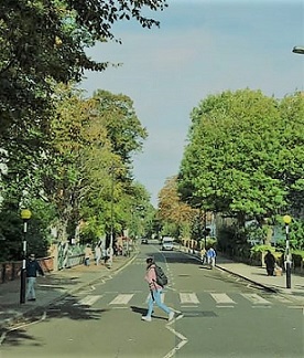 Photo of the street where the famous cover of the Beatle's "Abbey Road" album was shot.