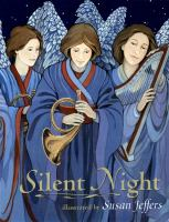 book cover shows illustration of three angels.