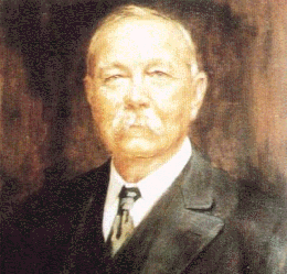 Painting of  Sir Arthur Conan Doyle.