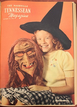Tennessean magazine cover showing a girl in a witch hat.