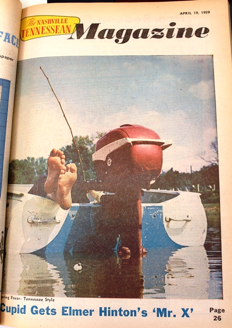 Tennessean magazine cover showing a pair of feet hanging off the end of a fishing boat.
