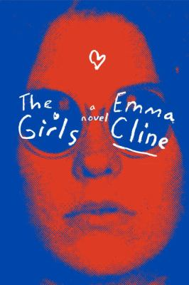Book cover for The Girls with a red face on a blue background.
