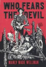 Illustration of man with guitar standing on ghoulish tombstone scene.