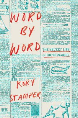 Book cover of Word by Word with title in red on background of blue newsprint.
