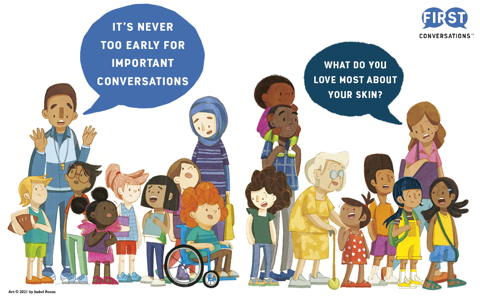 Cartoon about having difficult conversations with children.