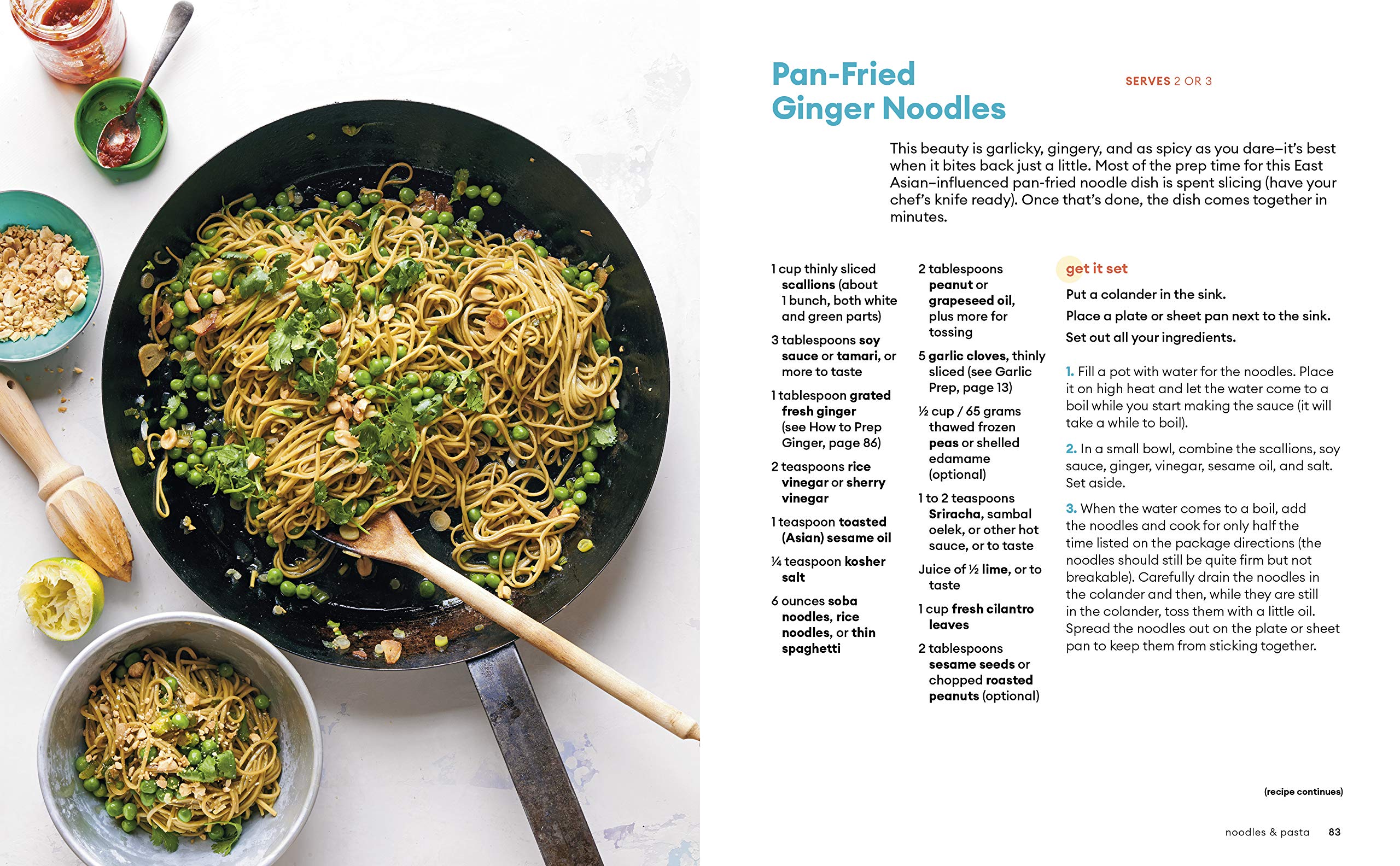 Recipe and picture of "Pan Fried Ginger Noodles".
