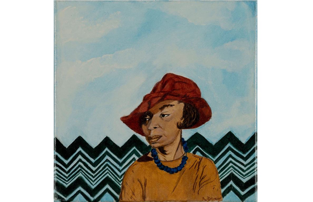 A stylized color drawing of a black woman.