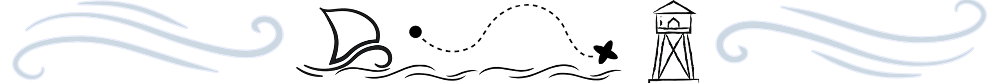 Line drawing of a sailboat on a wave