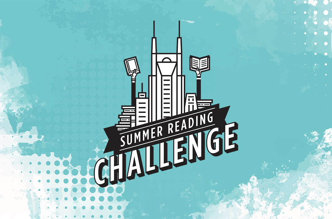 summer reading challenge logo on a light blue background