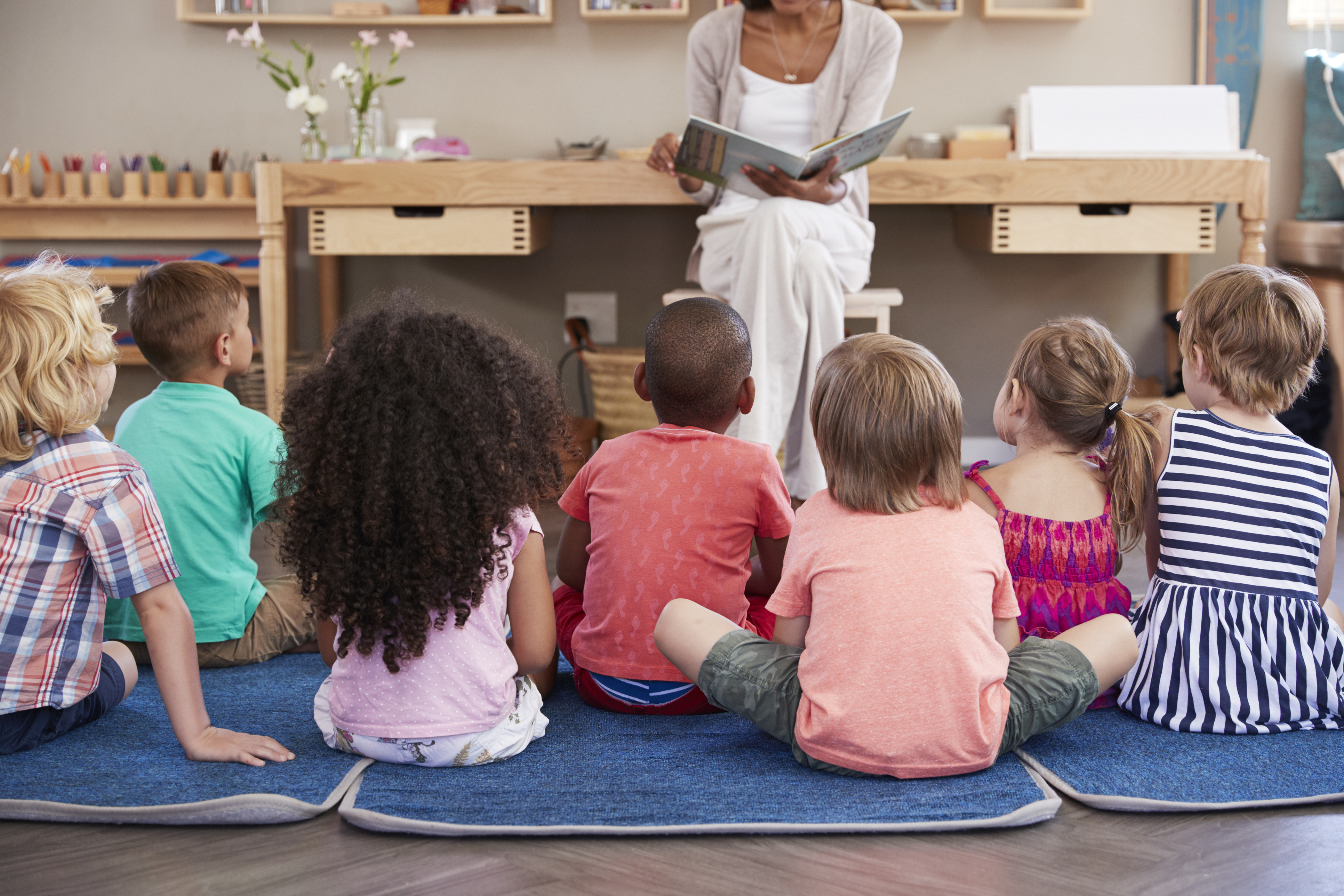 Adult reading to children