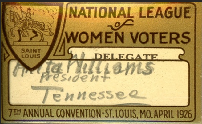 National Leage of Women Voters membership card