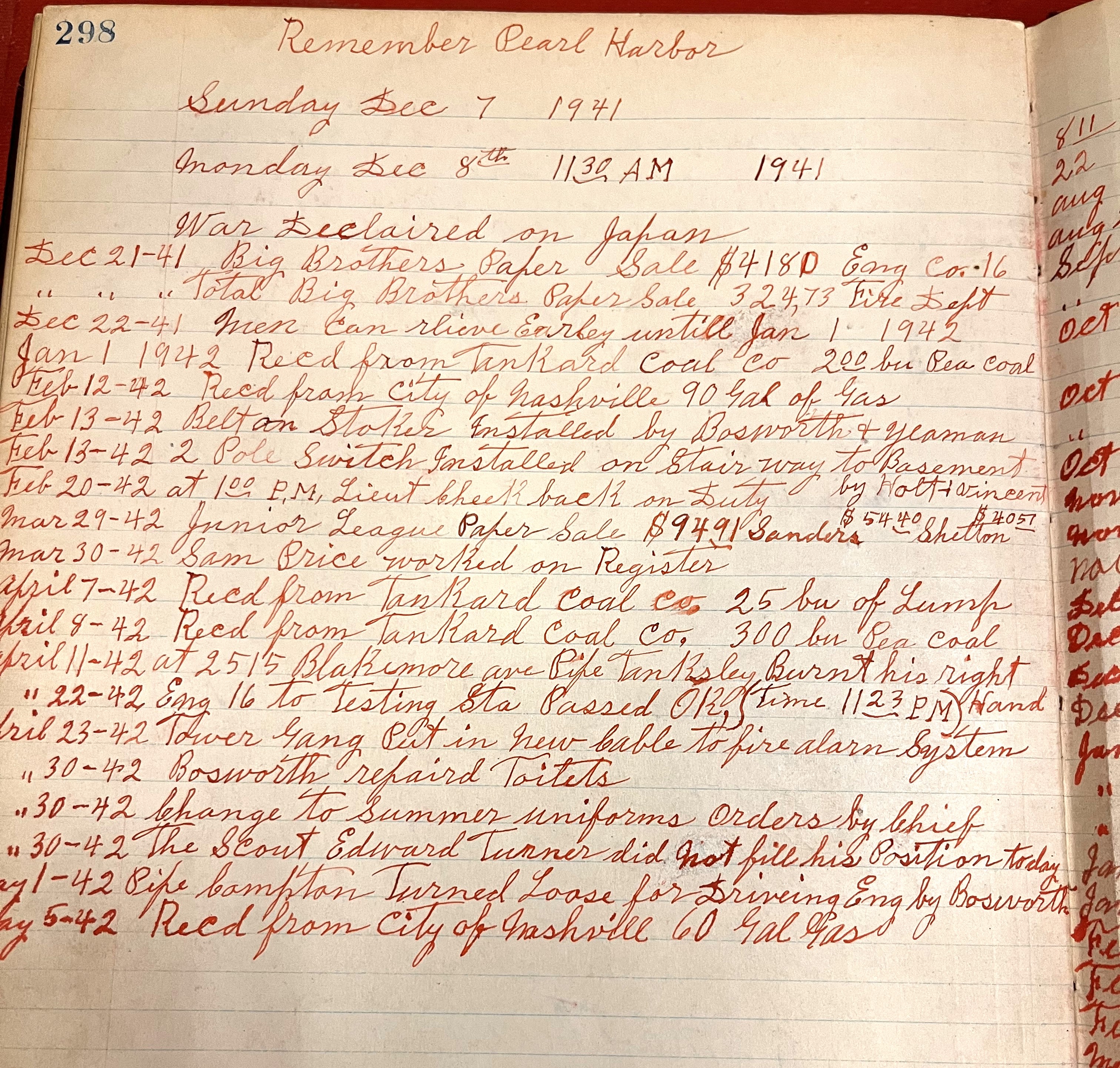 Fire Department Log Book