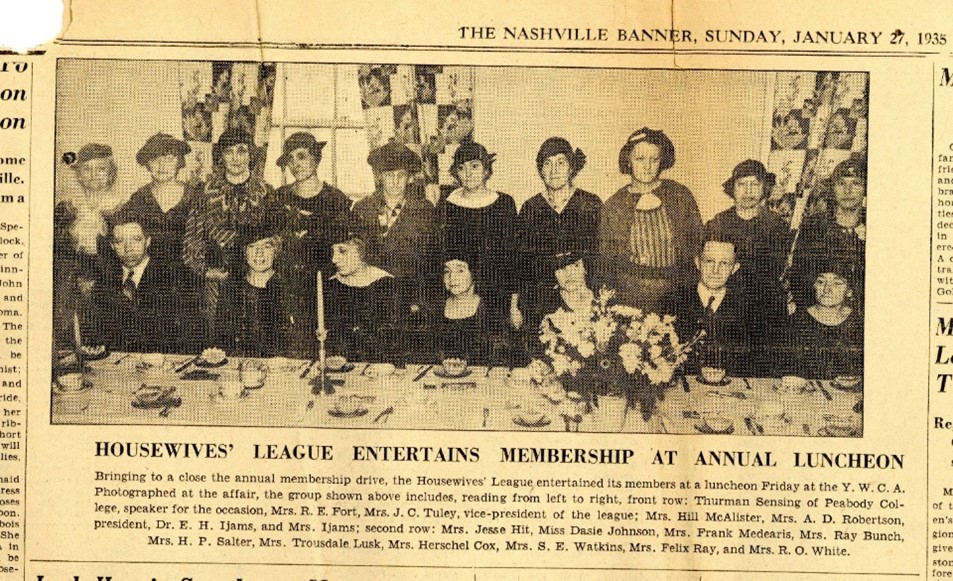 Nashville Housewives League Annual Luncheon news clipping