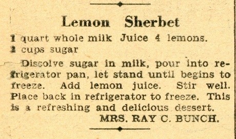 lemon sherbet recipe