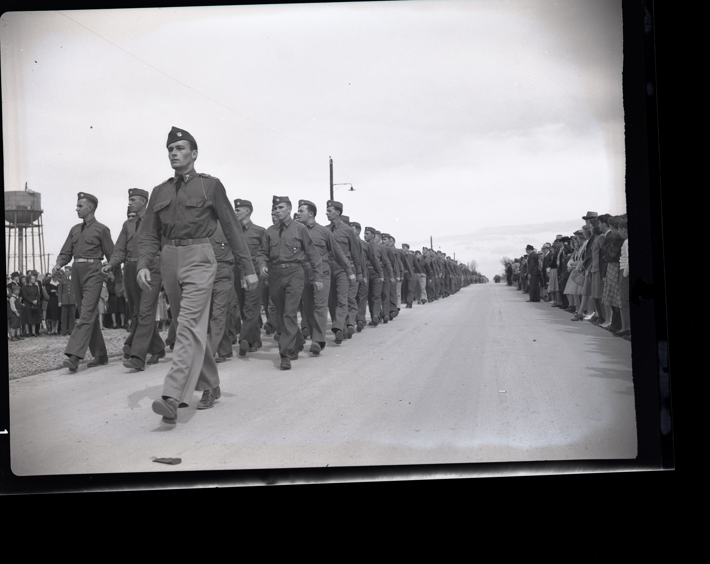 Photo of soldiers marching at Camp Forrest on family day - April 20th 1941 