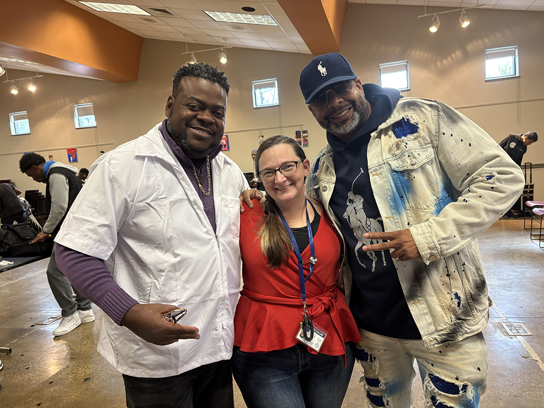 Shandi with friends from Legacy Master Barber Academy