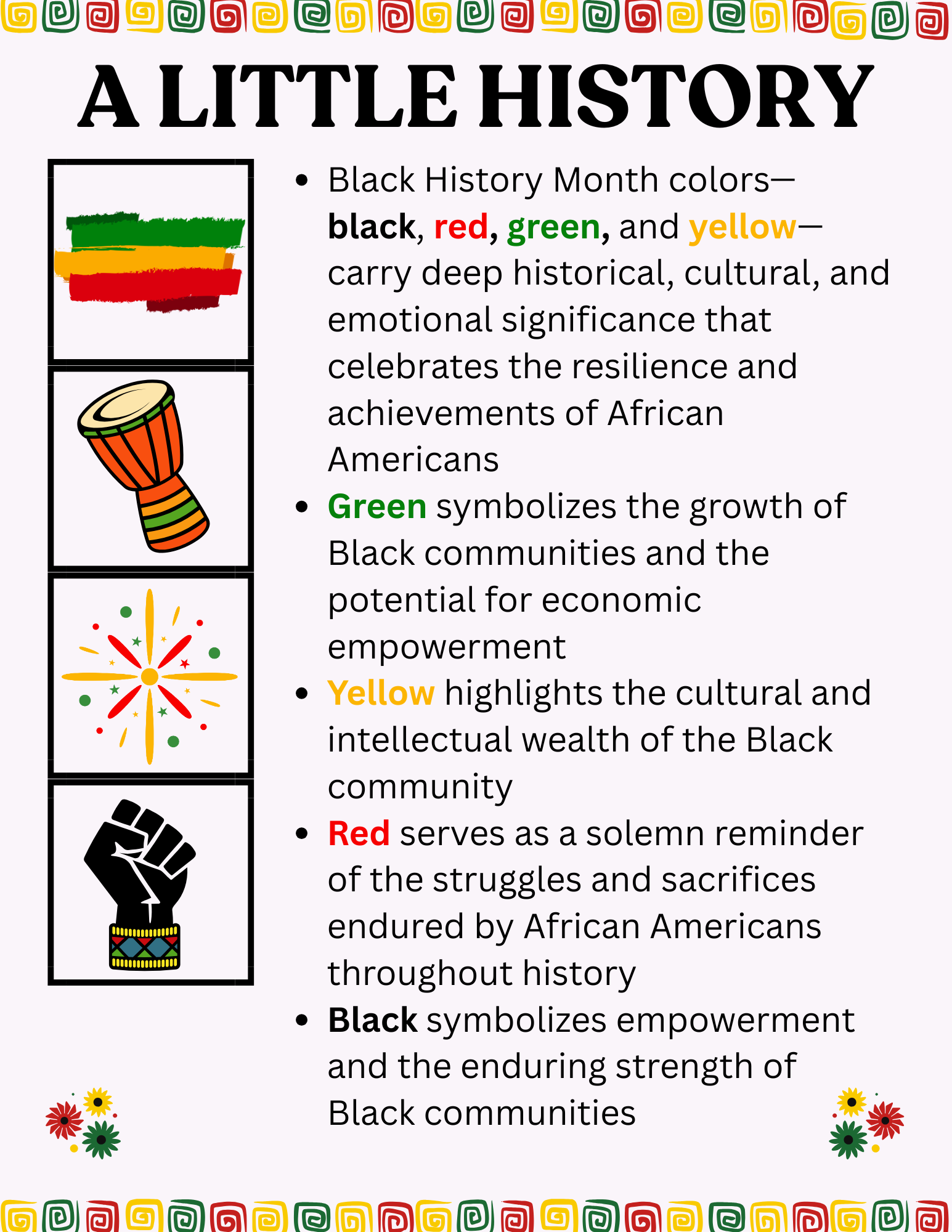 Back of Black History Month scavenger hunt