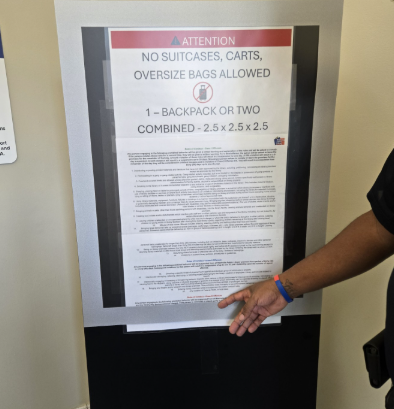 Oscar pointing to the Patron Code of Conduct