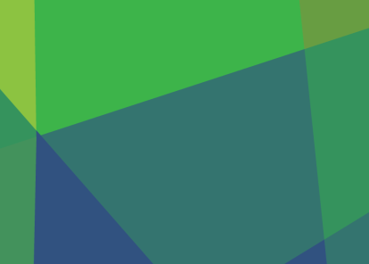 Blue, green, and purple triangle design.