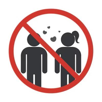 Make and female stick figure with an X crossing them out.