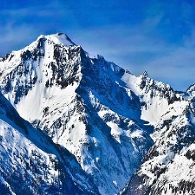 snow covered mountains