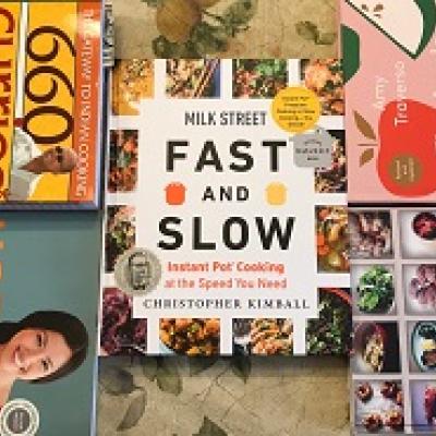 Book covers of cookbooks