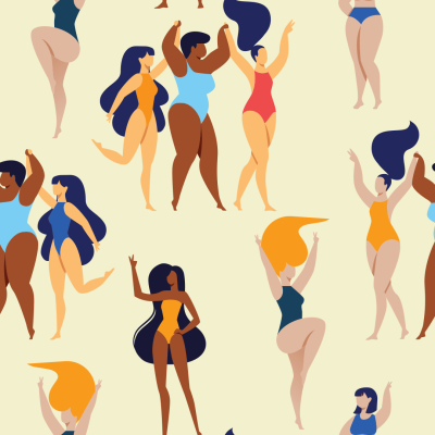 Illustration of women in bathing suits.