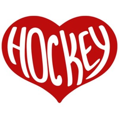 The word "hockey" inside a heart.