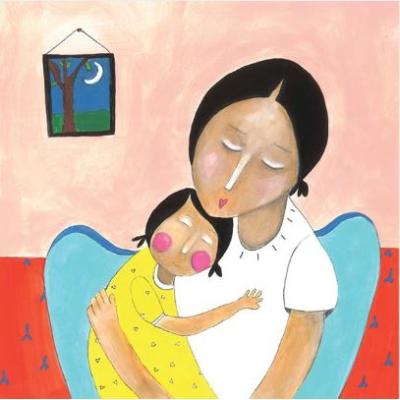 Drawing of a woman holding a child.