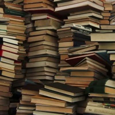 Stacks of books.