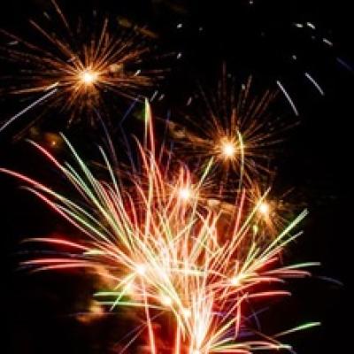 Fireworks on a black background.