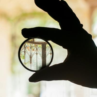 magnified circle of a gate